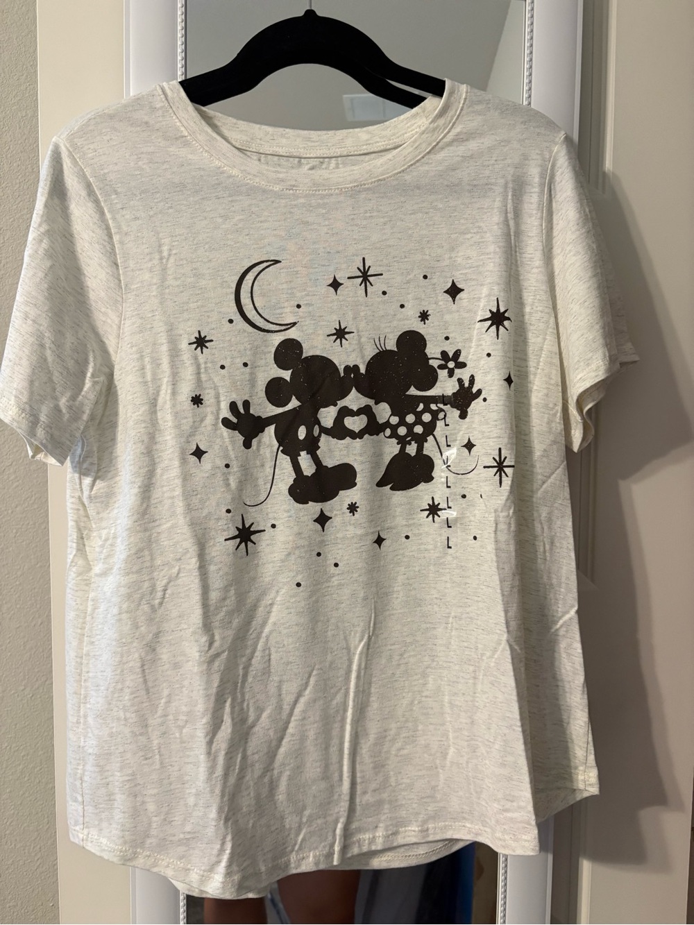 Women’s Cream  Graphic Tee with Black Character Print